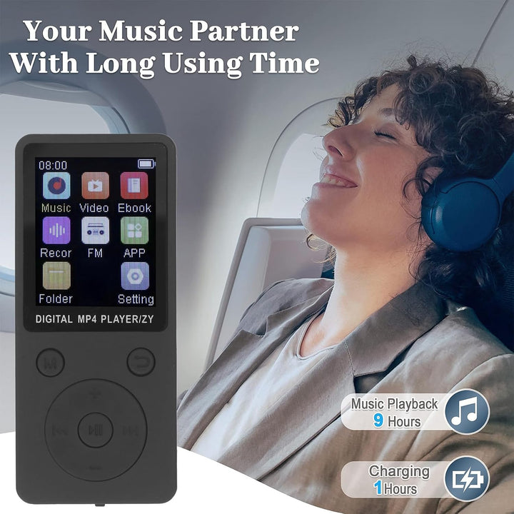 MP3-Player mit Bluetooth 5.0, 1,8-Zoll-Farbbildschirm, Tragbarer Musik-Player, HiFi-Sound-Musik-Play