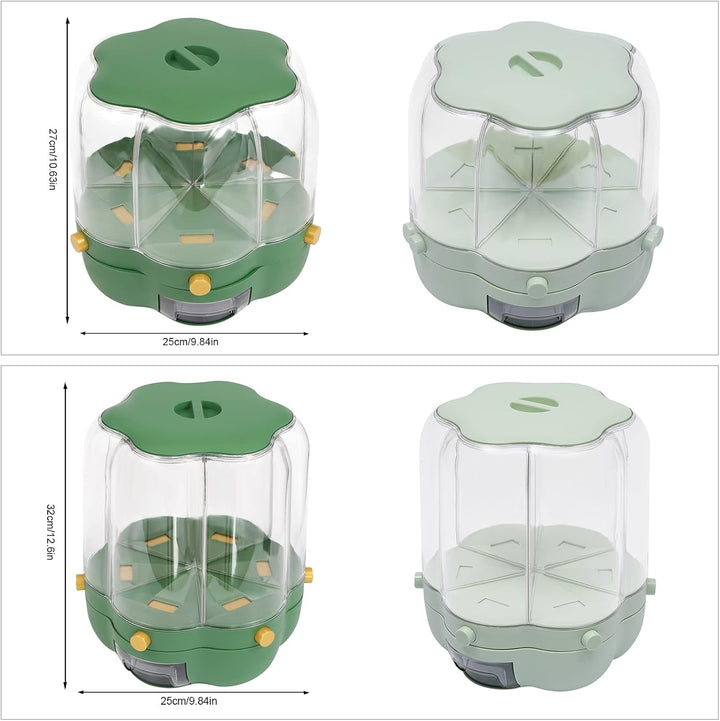 Müslispender Cerealienspender Cornflakes Spender mit 6 Gitter,Drehbarer Müslispender 360° Haushalts-