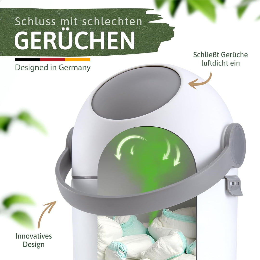 Forche® Windeleimer Baby Mülleimer Geruchsdicht Windelmülleimer ohne teure Nachfüllkassetten, perfek
