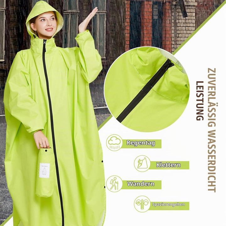Ynport Crefreak Damen Lange Wasserdichte Regenmäntel Leichter Regenponcho Packbare Outdoor-Regenbekl