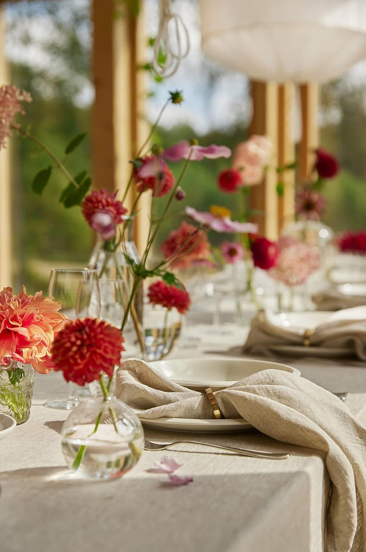 Himla Servietten 4-er Set beige Natur Leinenservietten Stoffservietten Stoff waschbar Sunshine - Oat