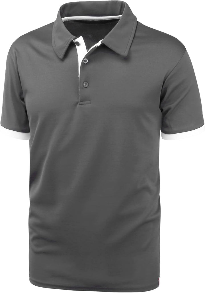JACKETOWN Polo Shirts Herren Kurzarm Golf Poloshirt Schnelltrocknend Casual Sport Shirt Outdoor Atmu