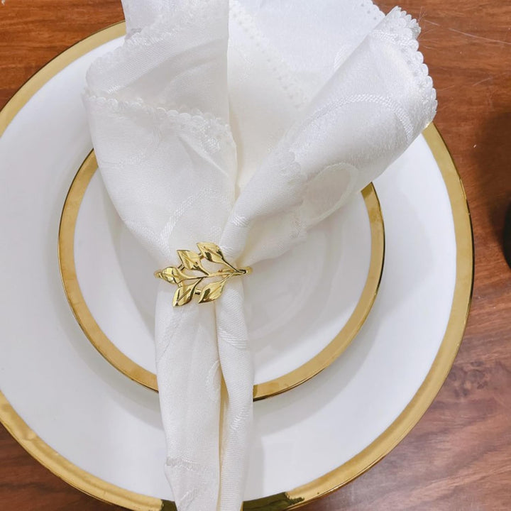 20 Stück Napkin Rings Serviettenringe, Metall Serviettenschnallen, Metall Serviettenschnallen Blätte