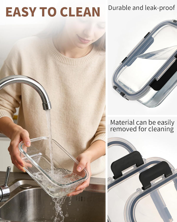 2 Stück Glas Auflaufform für Airfryer, Airfryer Zubehör passend für Cosori, Ninja, Philips uvm. spül