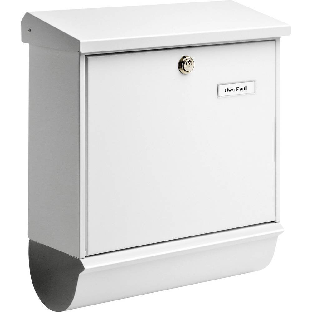 Burg Wächter 32670 Comfort-Set 91300 W Briefkasten Stahlblech Weiss Schlüsselschloss, Weiss, Integri