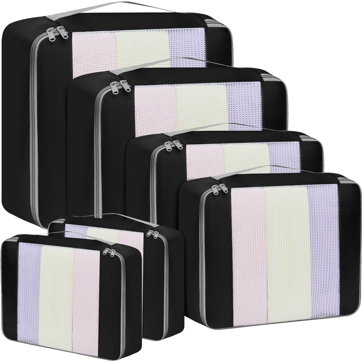 BAGAIL 6er-Set Packwürfel in verschiedenen Grössen Packorganizer für Reisezubehör Gepäck Handgepäck