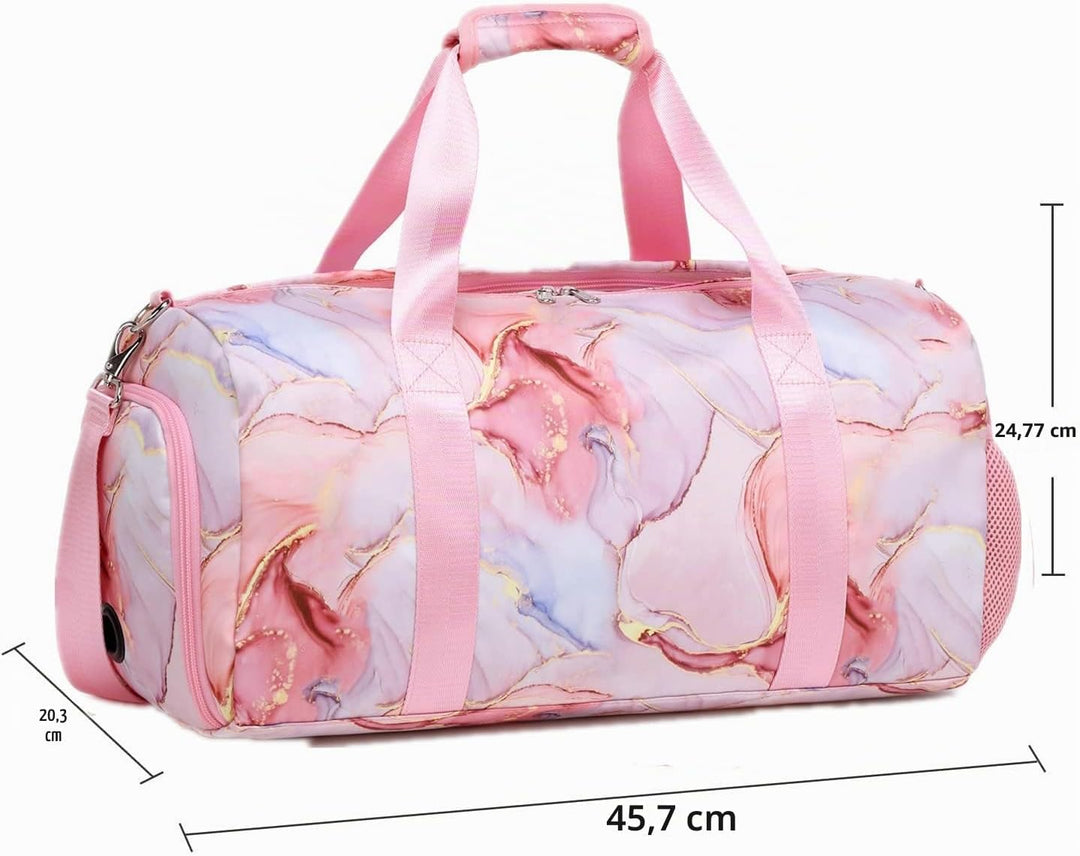 Reisetasche Mädchen Kinder Sporttasche Trainingstasch Schwimmtasche Kinder Weekend Bag Tanztasche Gy