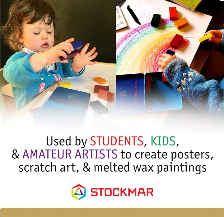 STOCKMAR Wachsmalblöcke 24 Farben, im Holzkasten