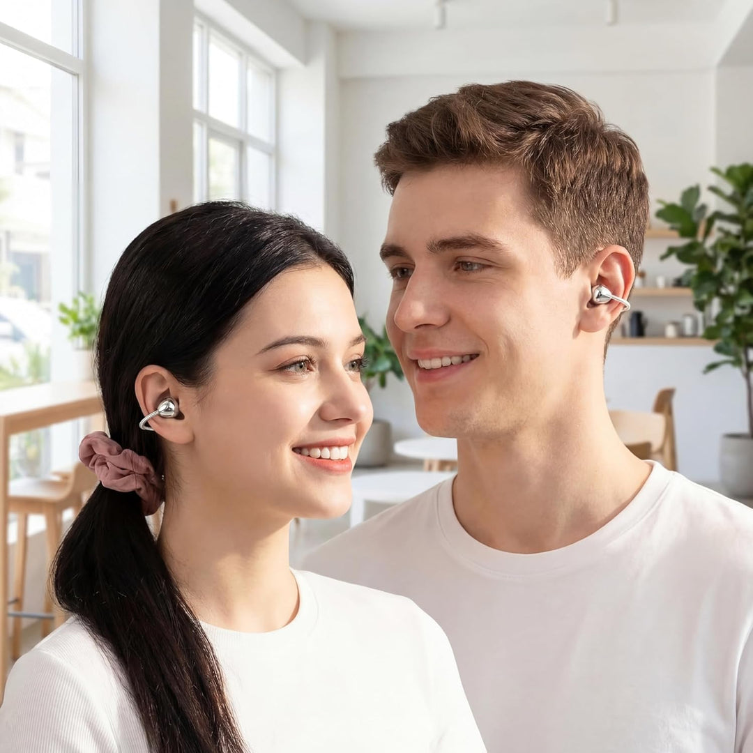 Dmooster D95 Kabellose Kopfhörer–Immersiver Klang, Kreatives Design Clip-On-Open-Ear-Kabellose Ohrhö