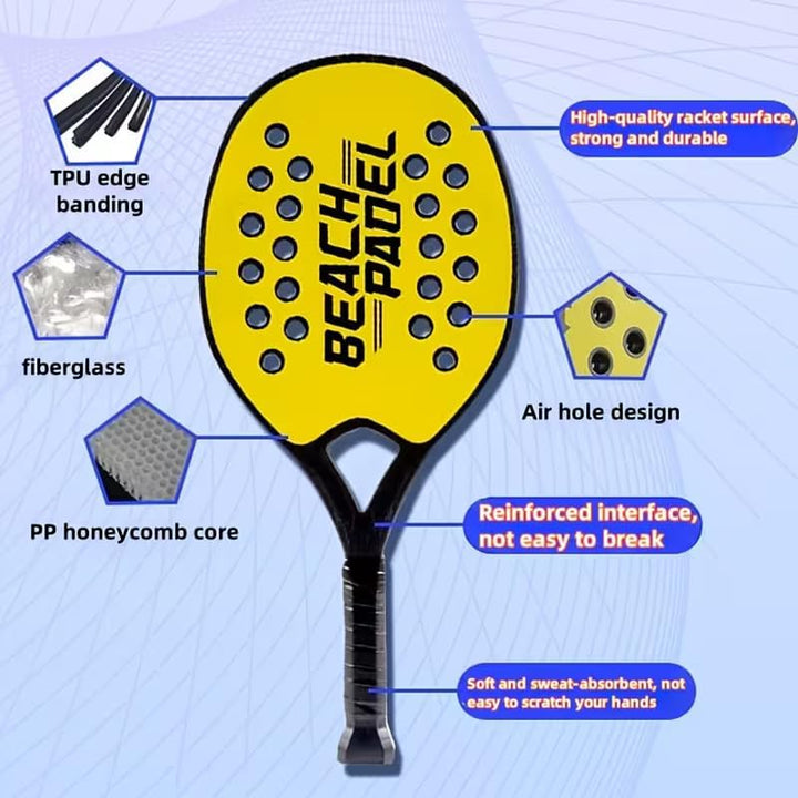 Paar Strandschläger Padel Beach Tennis mit weichem Ball Set aus Holz Meer, Strand, Pool, Meer, Garte