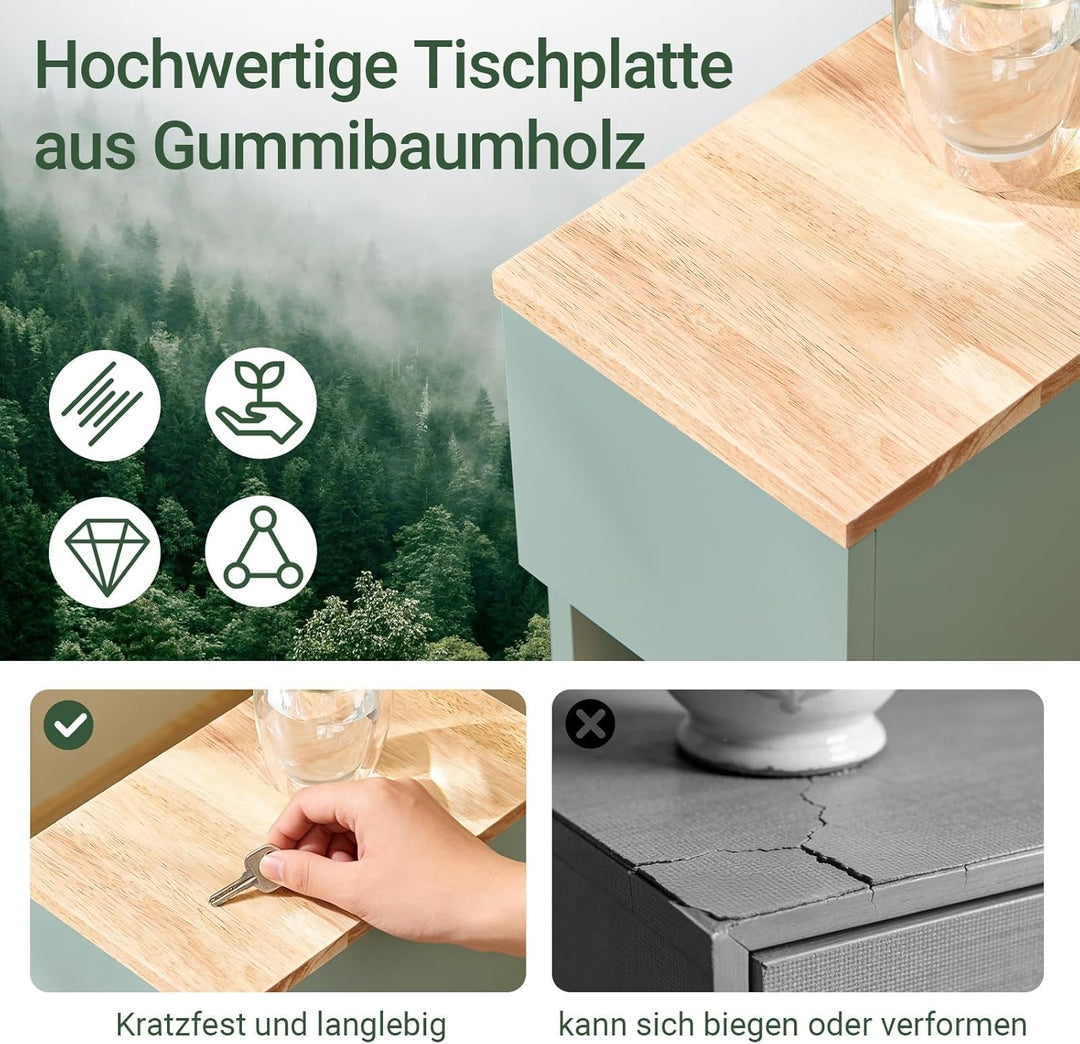 SoBuy Nachttisch mit Schublade für Boxspringbett Sofatisch Beistelltisch schmal Telefontisch Nachtsc