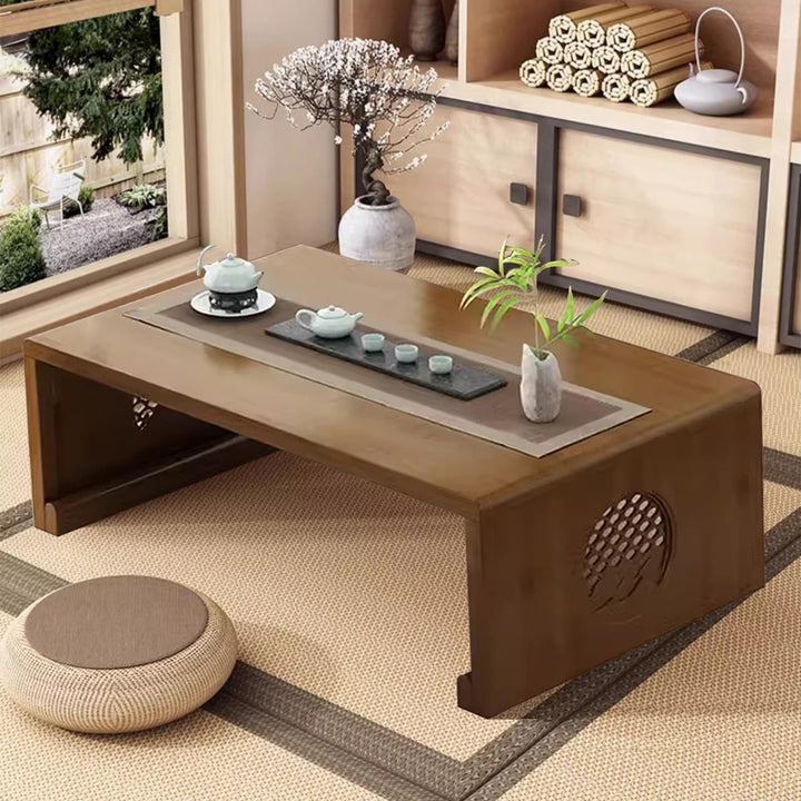 Chinesischer Tee-Bodentisch aus Bambus,japanischer Faltbarer Couchtisch,Altartisch Meditation,niedri