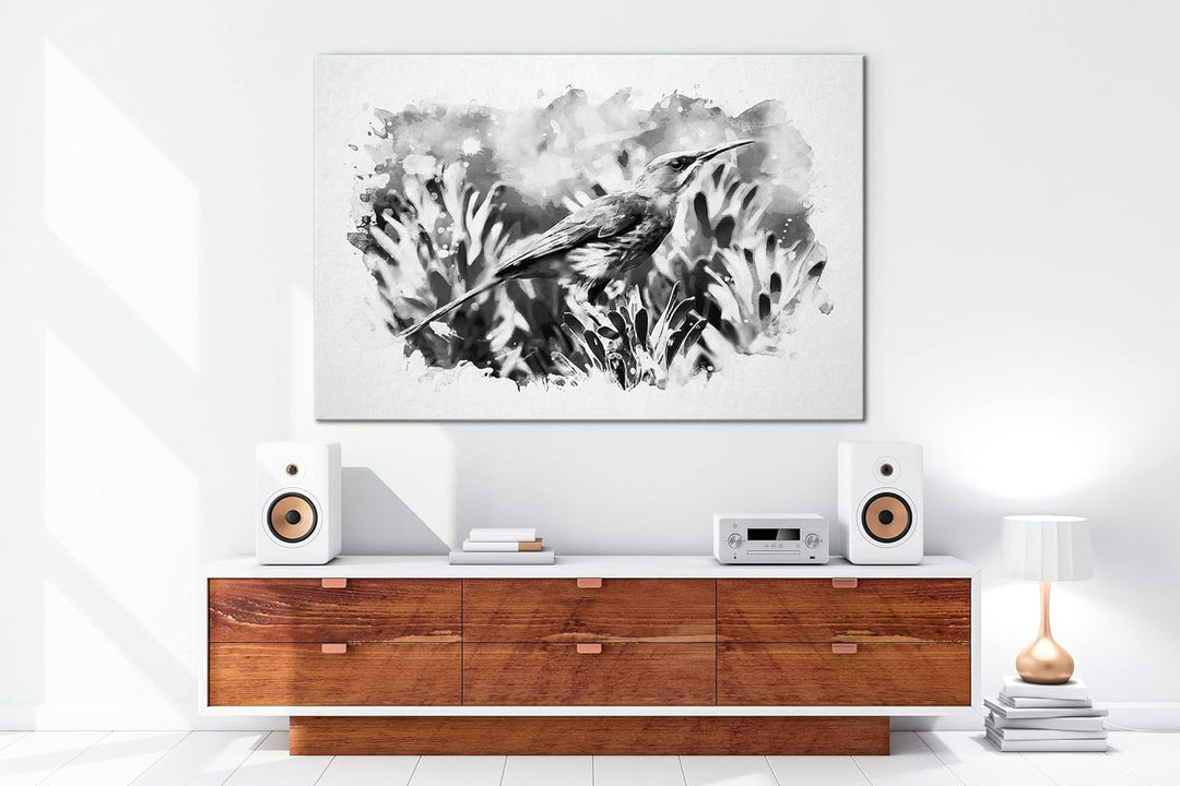 deyoli Illustration eines Vogels Format: 80x60 Effekt: Schwarz&Weiss als Leinwandbild, Motiv fertig