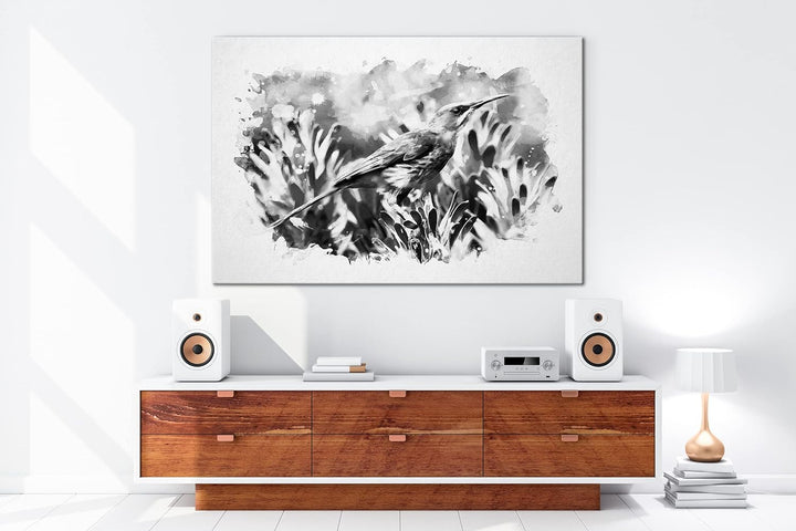 deyoli Illustration eines Vogels Format: 80x60 Effekt: Schwarz&Weiss als Leinwandbild, Motiv fertig