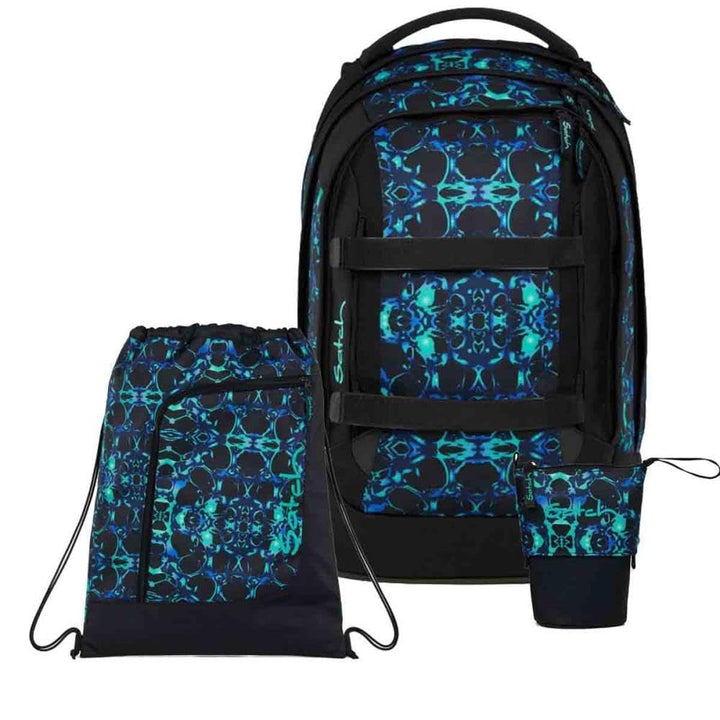 Satch Pack Pencil Slider Light Edition Schulrucksack Set 3tlg. inkl. Sportbeutel (Caleido Blue), Cal