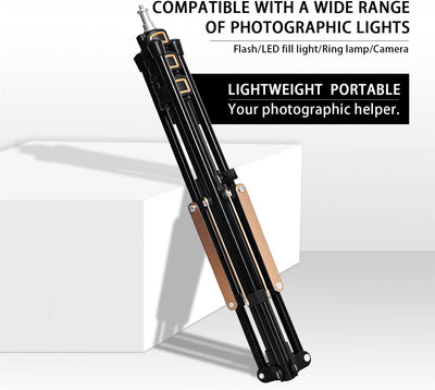 FOSOTO Lampenstativ 192cm faltbar Lichtständer Lichtstativ aus Aluminium Kompaktes Leichtes Lichtsta