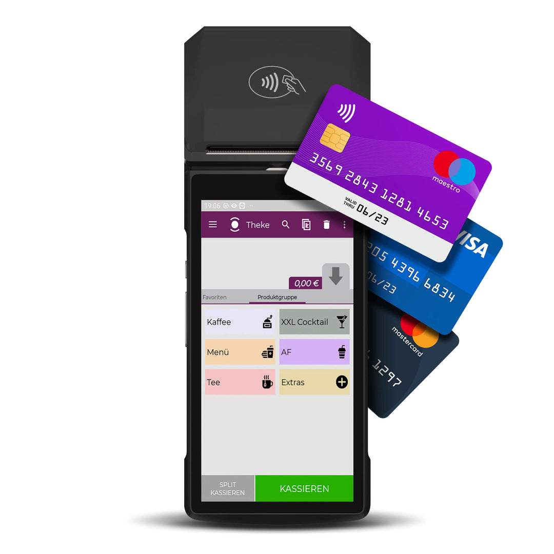 Registrierkasse TSE ready - mobiles Kassensystem mit Kartenterminal (POS) und integriertem Bondrucke