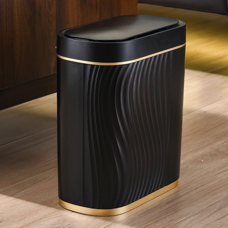 Schwarz 8L Automatischer Mülleimer Elektrisch mit Sensor - Badezimmer Mülleimer, Mülleimer Küche, Ge