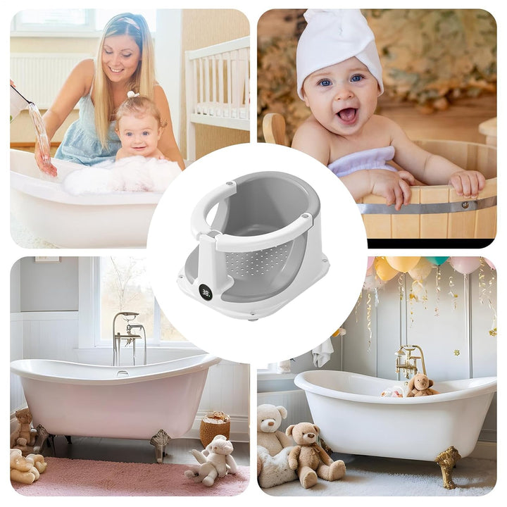 Baby Badewannen Sitzhilfe | Rutschfester Badesitz Mit Temperatur-Sensor Für Sitzende Babys,Sicherhei