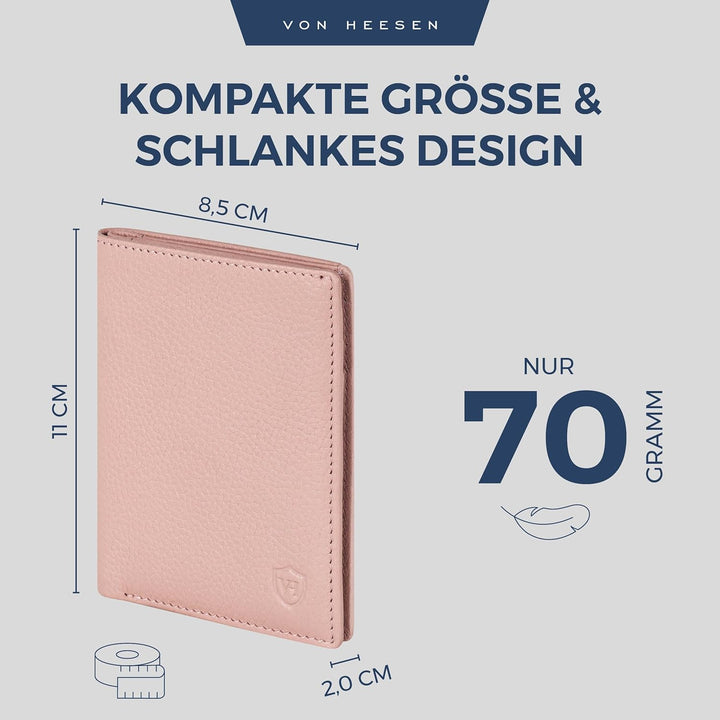 VON HEESEN® Leder Geldbörse Herren mit Münzfach &amp; RFID Schutz I Echtleder Geldbeutel für Männer &amp; Da