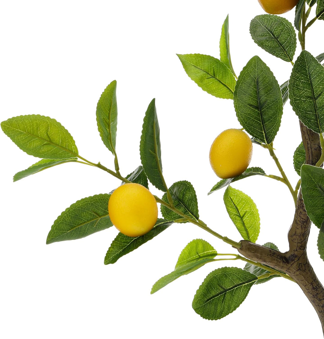 Gresorth 51cm Künstliche Gelb Zitrone Bäume Gefälschten Haushalt Grün Pflanzen Früchte Deko mit Plas