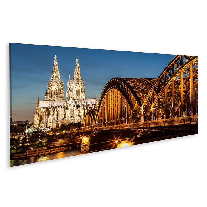 islandburner Bild auf Leinwand Hohenzollernbrücke Und Kölner Dom In Der Abenddämmerung Bilder Wandbi