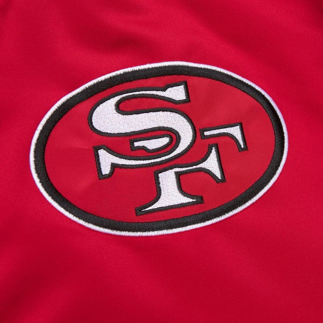 Mitchell & Ness NFL Primetime Heavyweight Satin Jacke L San Francisco 49ers, Rot, L San Francisco 49