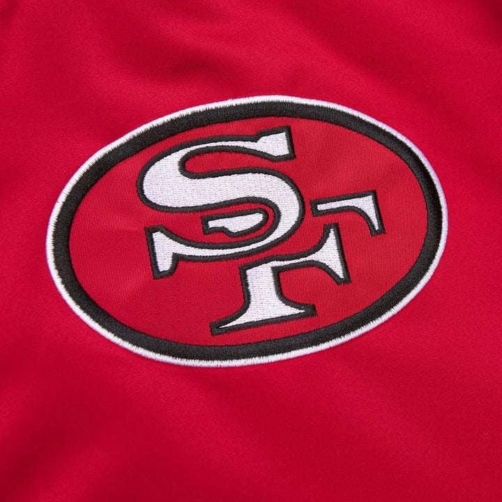 Mitchell & Ness NFL Primetime Heavyweight Satin Jacke L San Francisco 49ers, Rot, L San Francisco 49