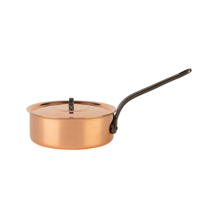 Cuisine Romefort | Kupfersauteuse verzinnt mit Gusseisengriff und Deckel Ø 20 cm | traditionelle Sch