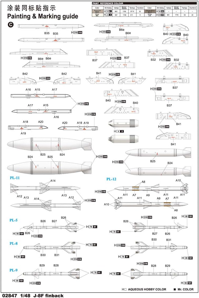 Trumpeter 02847-1/48 J-8F Finback Modellbausatz