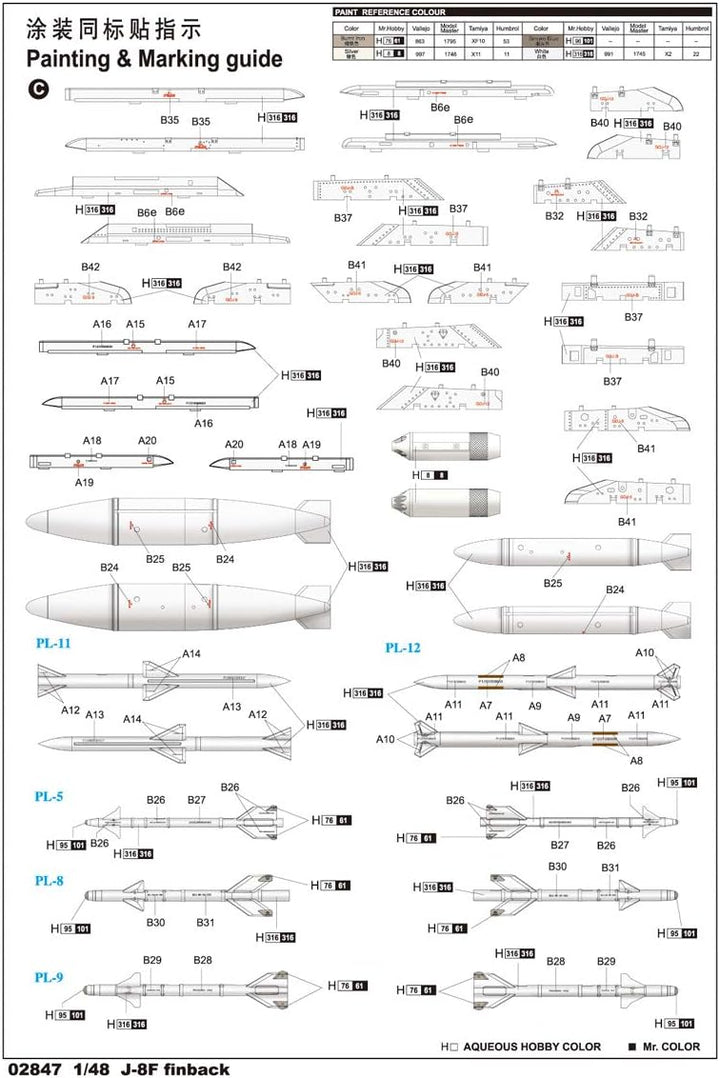 Trumpeter 02847-1/48 J-8F Finback Modellbausatz