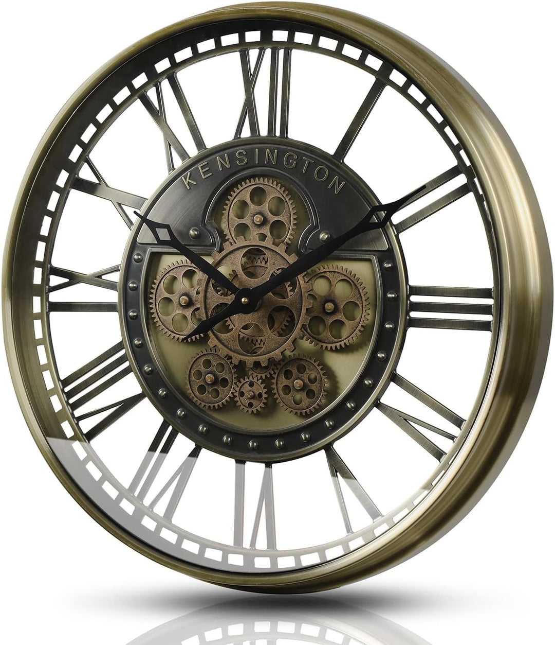 Samilito Wanduhr mit echtem Bewegungsgetriebe Zahnrädern römische oder arabische Ziffern (Römische Z