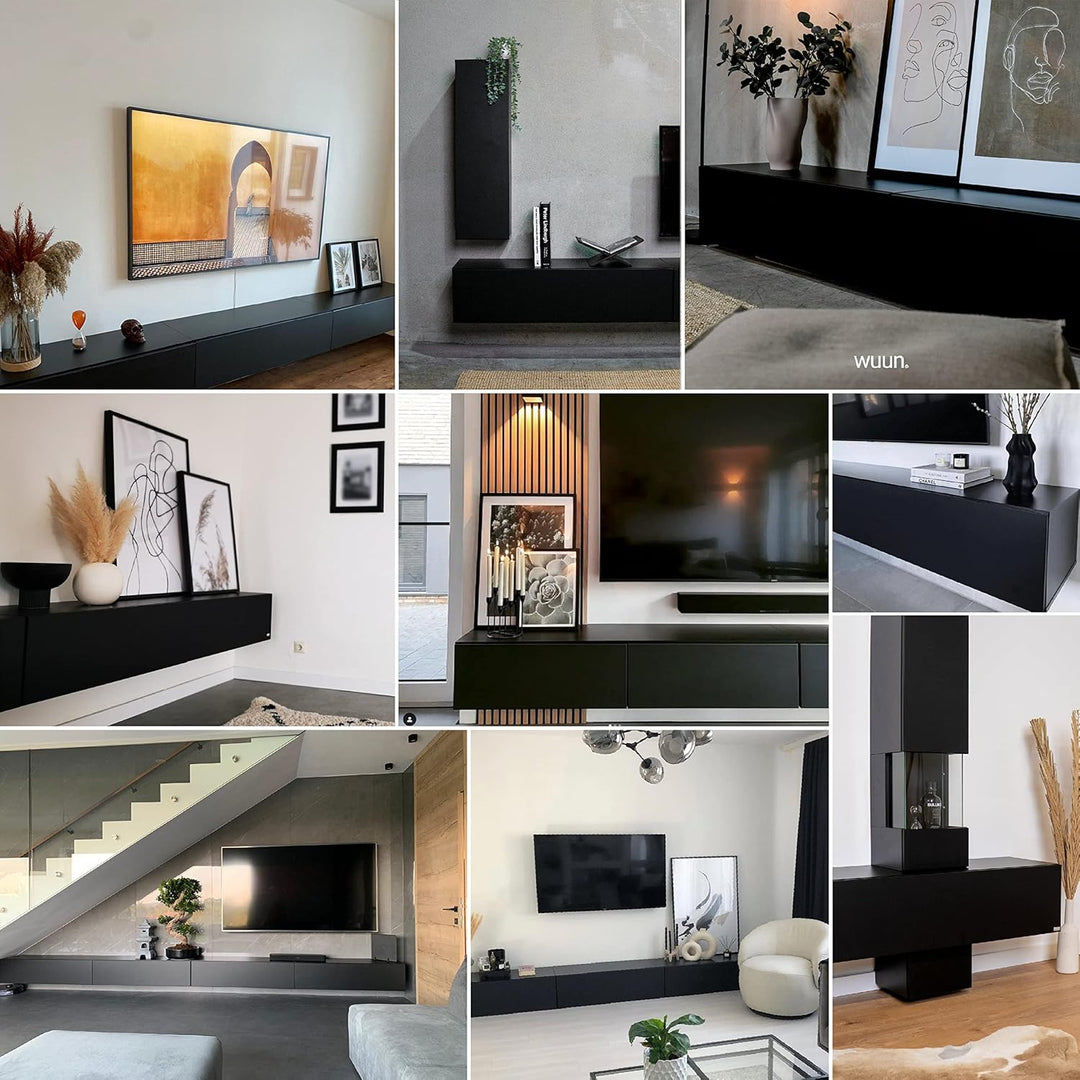 Wuun® TV-Lowboard Somero I 100cm bis 360cm I TV-Schrank &amp; Hängeschrank für Wohnzimmer I Verschiedene