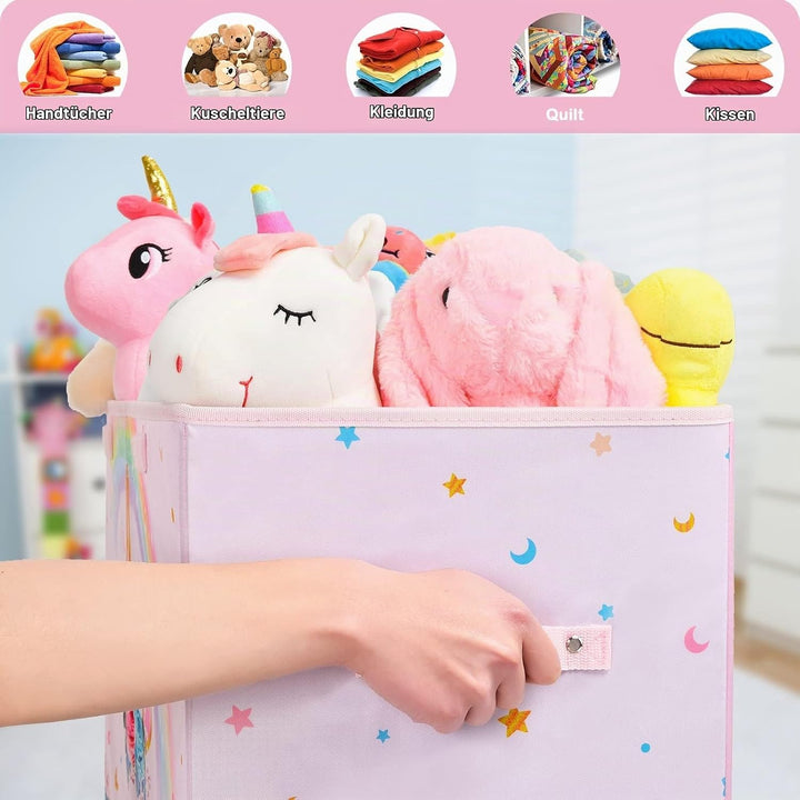 WERNNSAI Einhorn Aufbewahrungsbox mit Deckel - Kinder Spielzeugkiste 64 x 32 x 40cm Spielzeug Kleidu