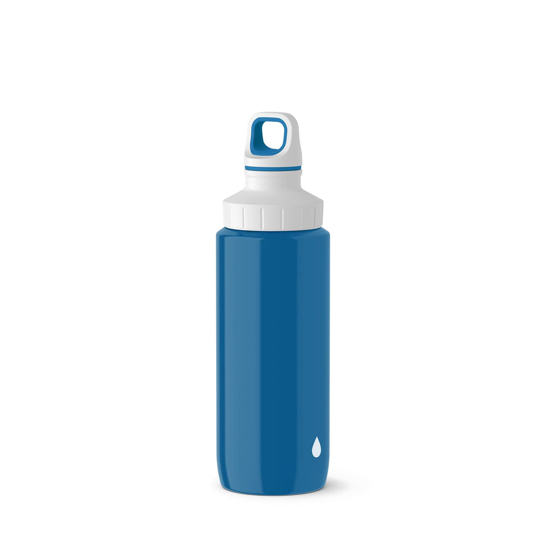 Emsa N30103 Trinkflasche Drink2Go Light Steel | 0,6 L | Edelstahl | Schraubverschluss | 100% auslauf
