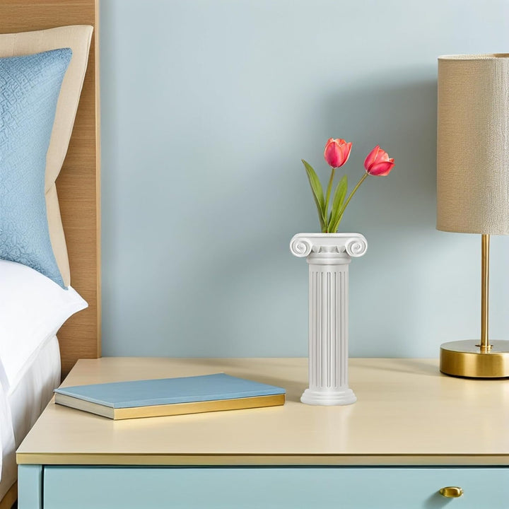 Yardwe Weisse römische Säulen, griechische Säulen, Mini-Harz-Dekorationen für Heimdekoration, Statue