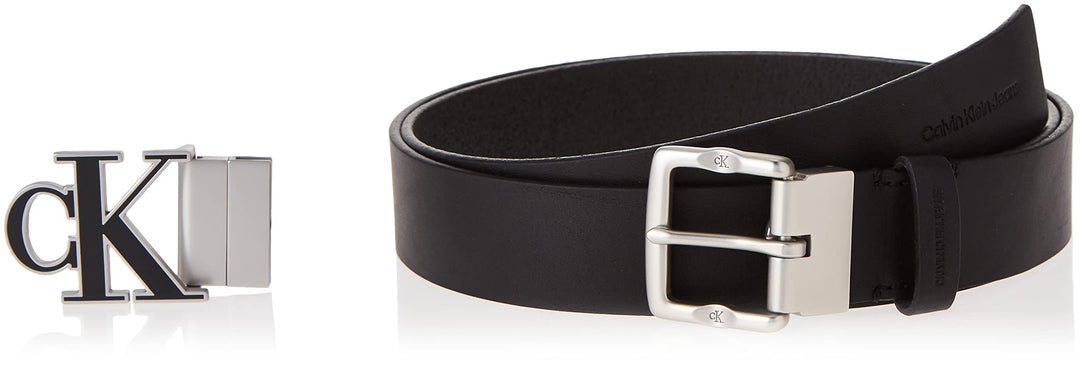 Calvin Klein CKJ Giftpack Classic + Monogram Belt W90 Black