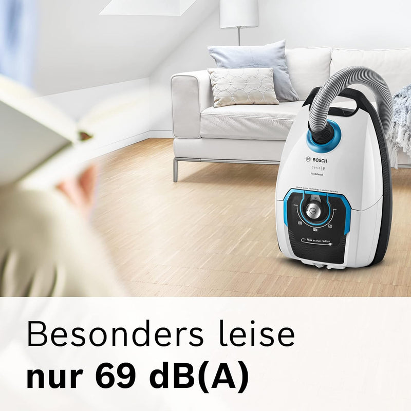 Bosch Staubsauger mit Beutel ProSilence Serie 8 BGB75XSIL, Bodenstaubsauger, ideal für Allergiker, H