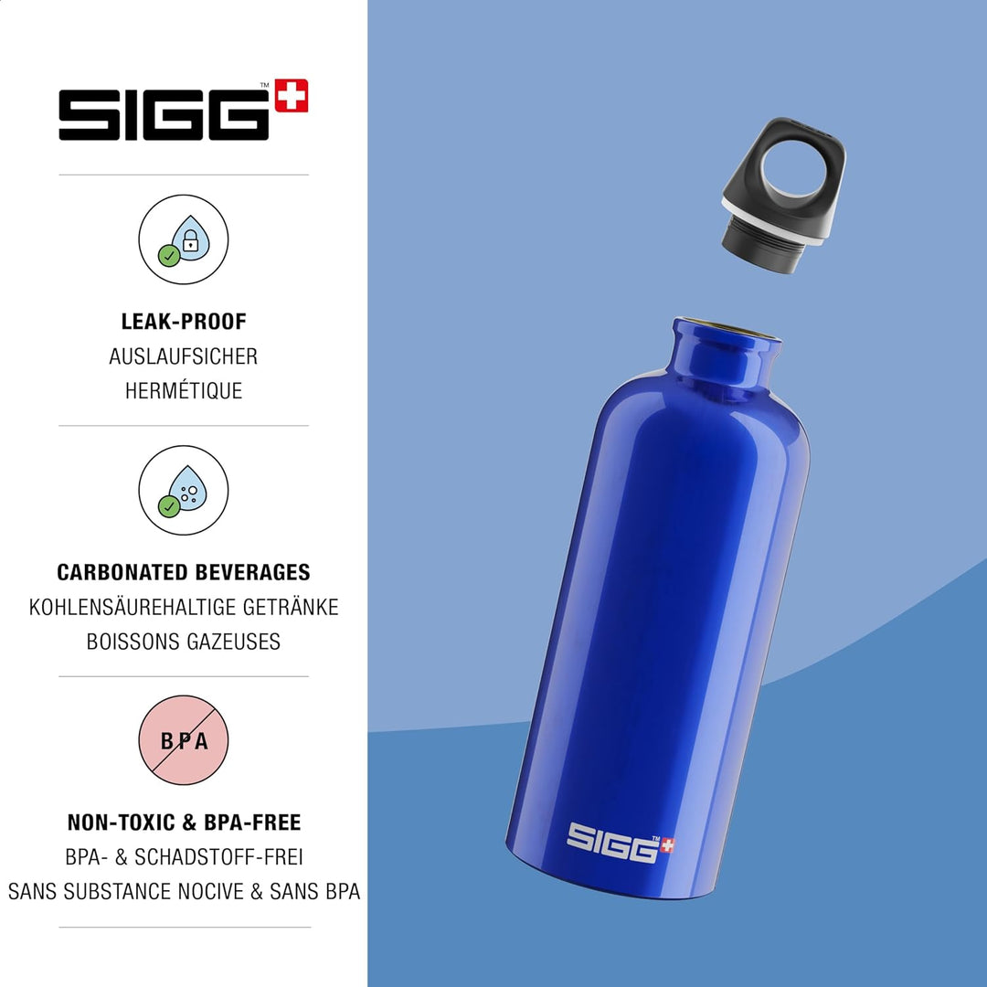SIGG - Alu Trinkflasche - Traveller - Made in Switzerland - Kohlensäure geeignet - Auslaufsicher - F