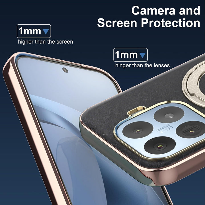 Magnethülle für Xiaomi 17T, luxuriöse Lederrückseite mit Ständer, 360° Verstellbarer Ständer, stossf