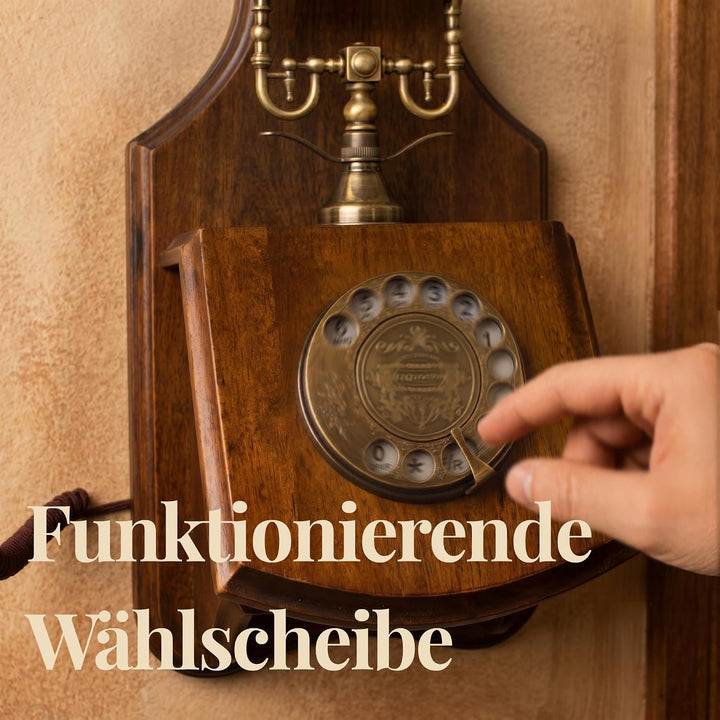 Opis 1921 Cable - Modell D - Wandtelefon Retro/Altes Telefon mit Wählscheibe/Festnetztelefon Retro/A