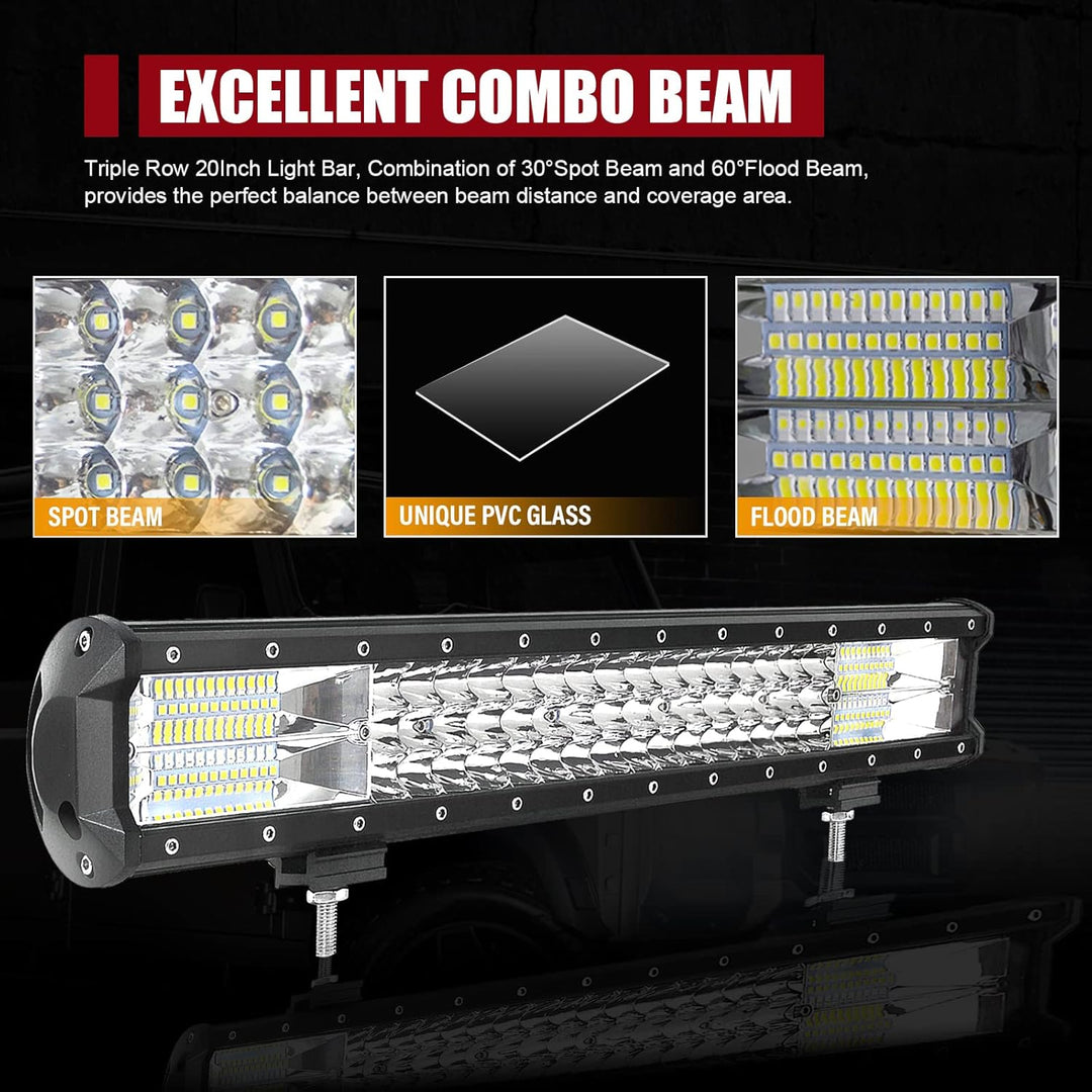 LED Arbeitsscheinwerfer Bar SKYWORLD 50cm 288W Lightbar LED Scheinwerfer Combo Zusatzscheinwerfer 12