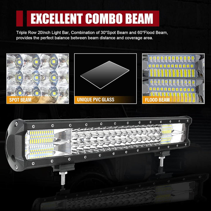 LED Arbeitsscheinwerfer Bar SKYWORLD 50cm 288W Lightbar LED Scheinwerfer Combo Zusatzscheinwerfer 12