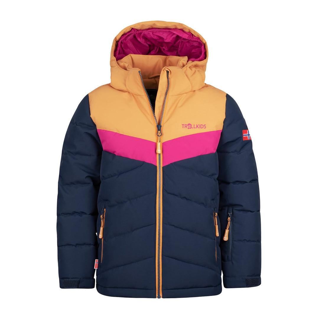 Trollkids Mädchen Winterjacke Gryllefjord 152 Marineblau/Honig/Feuerbeere, 152 Marineblau/Honig/Feue