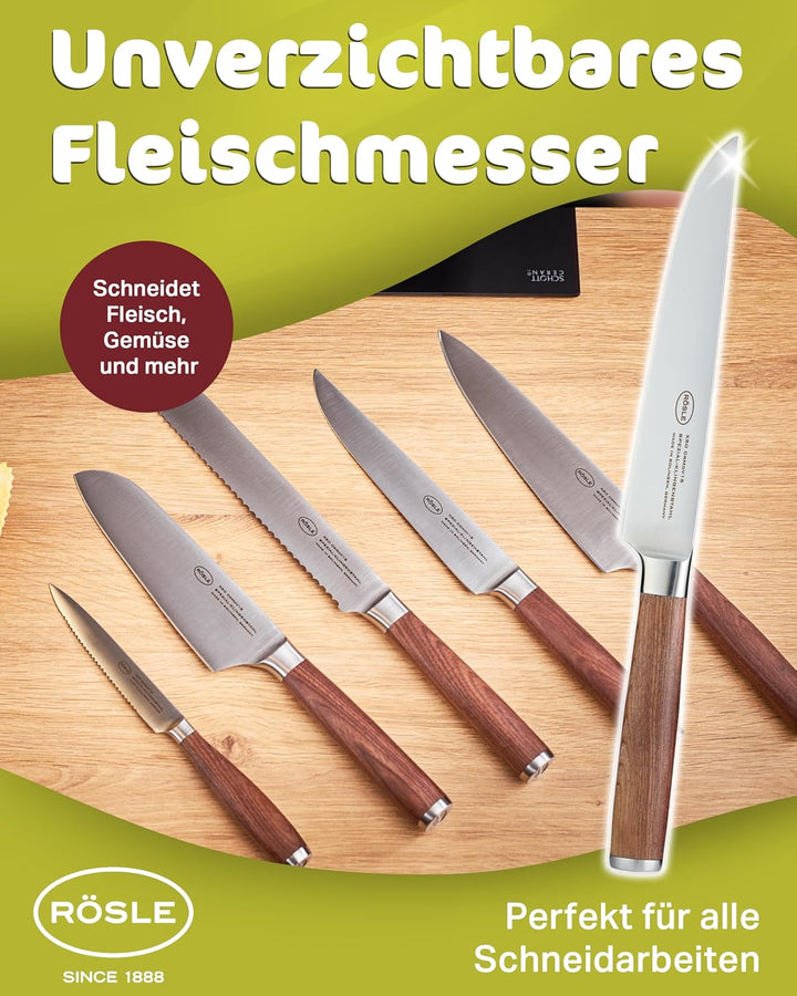 RÖSLE Fleischmesser Masterclass, Hochwertiges Küchenmesser zum Schneiden aller Arten von Fleisch, Tr