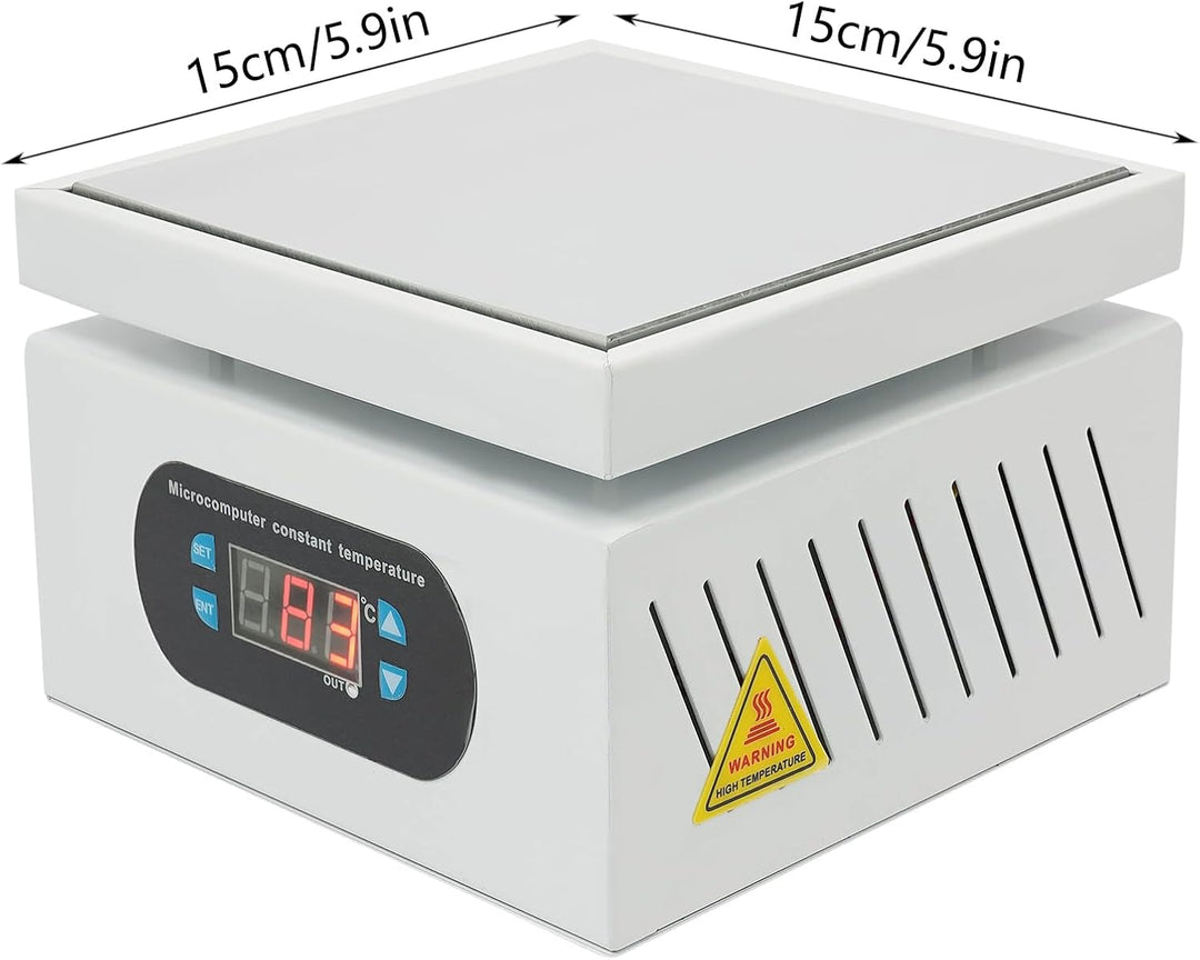 VonVVer Lötstation Heizplatte 150x150mm Mini Heizplatte Löten 500W Klein Heizplatten 400 ℃ Elektrisc