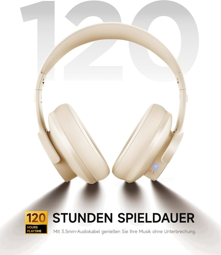Picun B8 Bluetooth-Kopfhörer, 120H Spielzeit, kabellos, Bluetooth mit 3 EQ-Modi, niedrige Latenz, Fr