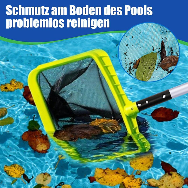 Pool Kescher,Teich Kescher mit 2.1M Verstellbarem Stab,Laubkescher,Poolkescher,Bodenkescher Pool,Poo