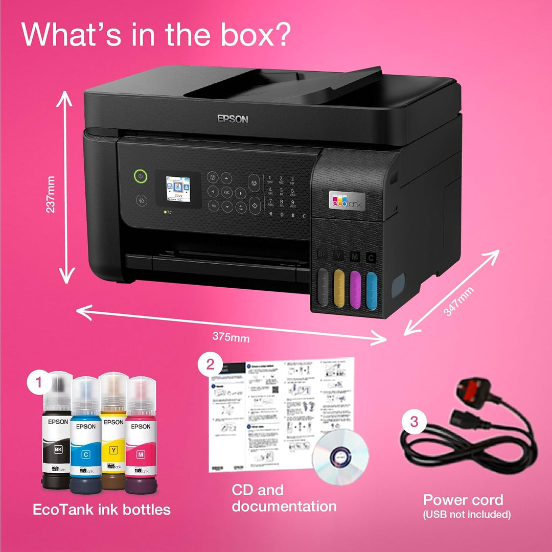 Epson EcoTank ET-4800 Drucken/Scannen/Kopieren Wi-Fi Tintentankdrucker, mit bis zu 3 Jahren Tinte im