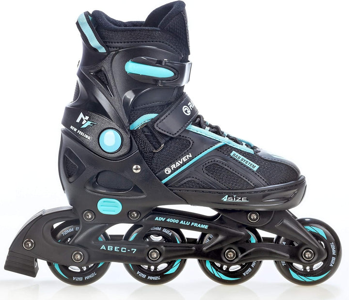 Inlineskates Inliner Raven Pulse verstellbar optional als 2in1 Inlineskates/Schlittschuhe 33-36 (20c